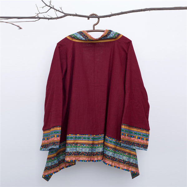 Men Retro Chinese Folk Style Linen and Cotton Poncho