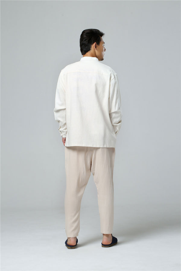 Men Simple Style Linen and Cotton Jacket