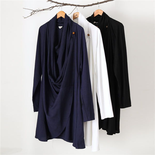 Men Eastern Zen Style Kung Fu Tai Chi Hanfu Zen Linen and Cotton Clothes Set (Top + Pant)