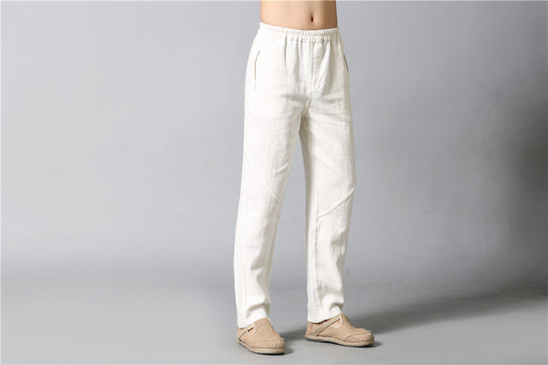 2022 Summer NEW! Men Causal Style Linen and Cotton Straight Pants