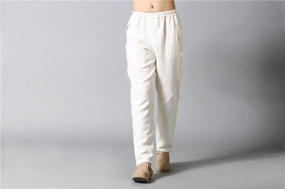Summer NEW! Men Causal Style Linen and Cotton Straight Pants