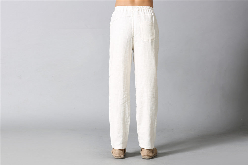 Summer NEW! Men Causal Style Linen and Cotton Straight Pants