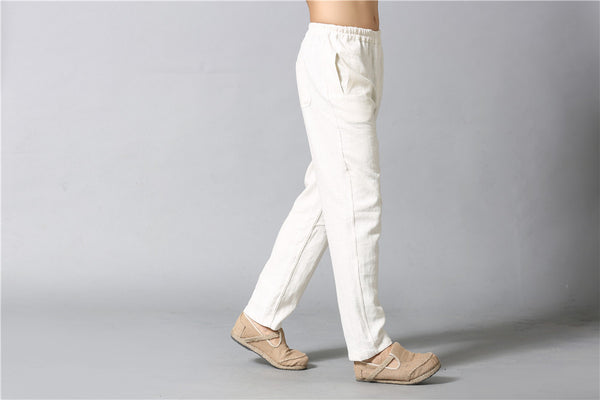2022 Summer NEW! Men Causal Style Linen and Cotton Straight Pants