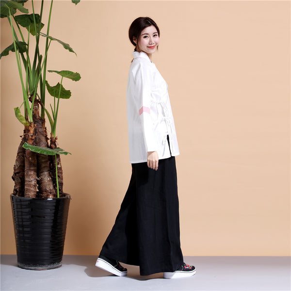 Women Chinese Traditional Style Linen and Cotton KungFu TaiChi HanFu Zen Clothes