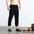 Men Casual Simple Pure Color Cotton and Linen Straight Type Cropped Pants