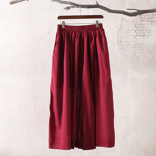 Women Yoga Style Loose Large Size Linen and Cotton Wide Leg Pants