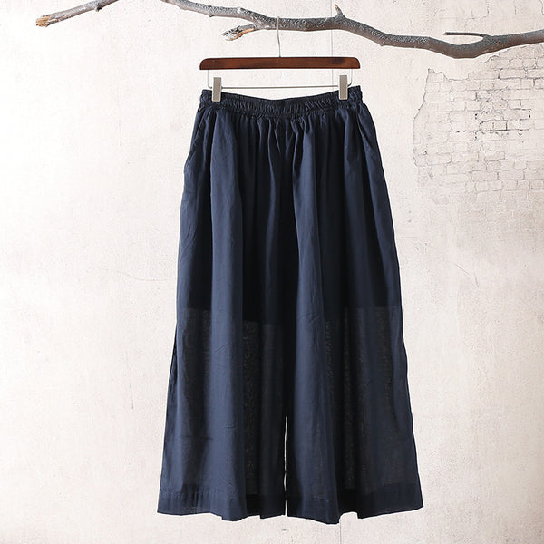 Women Yoga Style Loose Large Size Linen and Cotton Wide Leg Pants