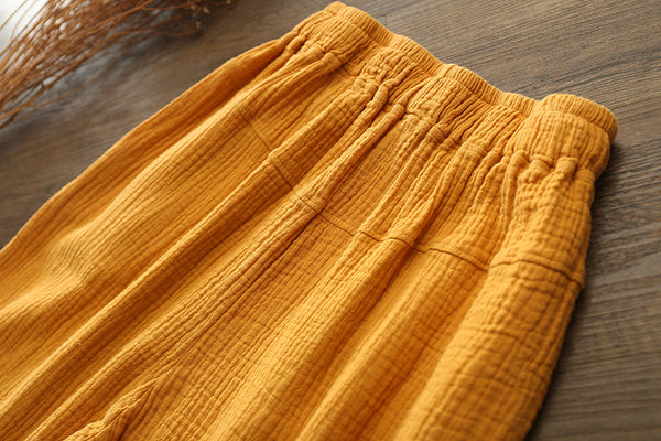 Women Simple Casual Linen and Cotton Pants