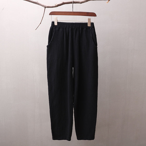 Women Simple Casual Linen and Cotton Pants