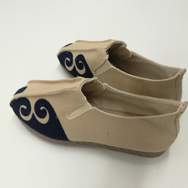 Asian Style Pure Color Natural Canvas Shoes