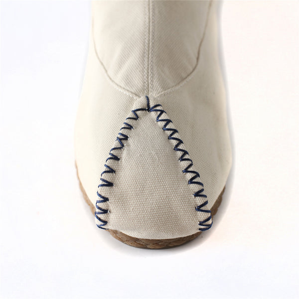 Asian Style Pure Color Natural Canvas Boot