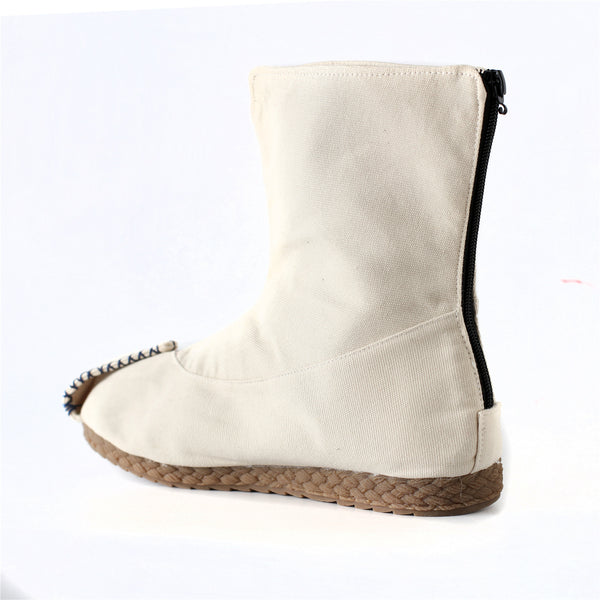 Asian Style Pure Color Natural Canvas Boot