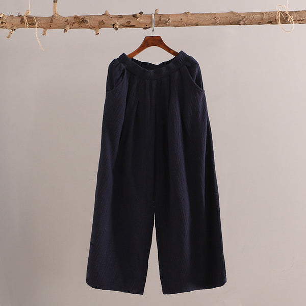 Women Yoga Wide Leg Soft Linen and Cotton Pants