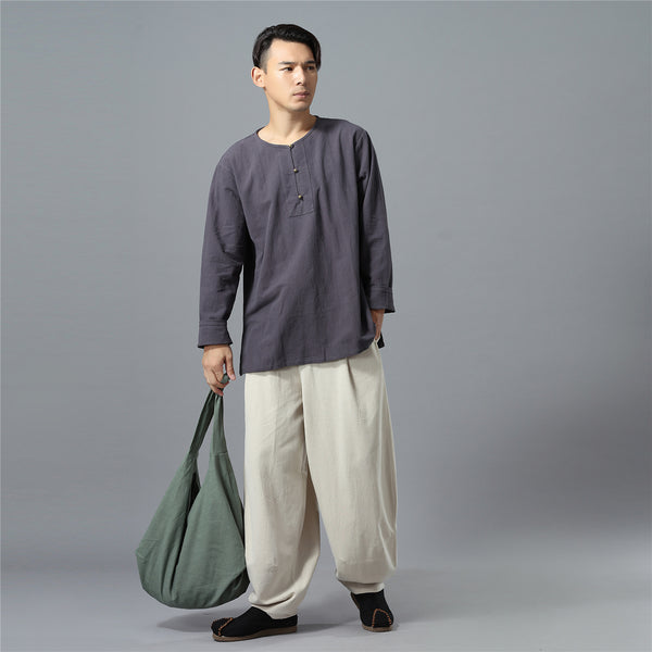 Linen and Cotton Shoulder Bag