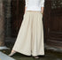 Women Loose Wide Leg Yoga Skirt Type Linen and Cotton Pants