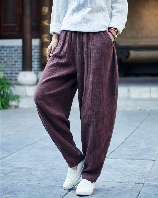 Women Cotton and Linen Loose pants