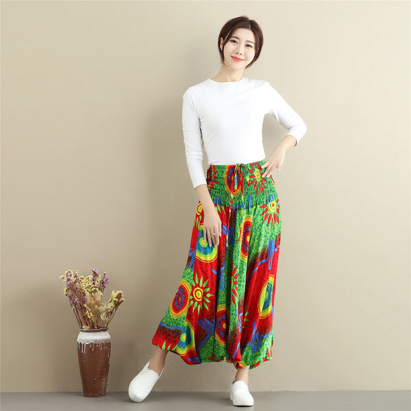 Women Cotton and Linen Extra Loose Cotton Hanging Crotch Casual Pants