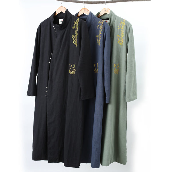 Men Eastern Naruto Style Linen and Cotton Coat (inner with velvet)