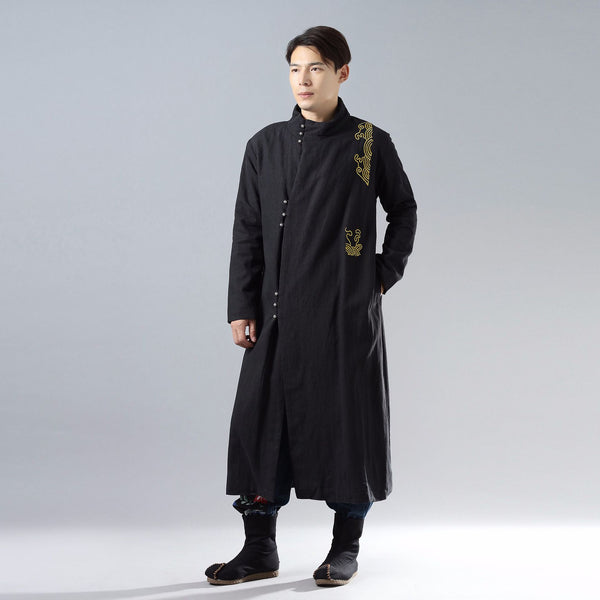 Men Eastern Naruto Style Linen and Cotton Coat (inner with velvet)