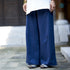 Women Loose Water Wash Linen and Cotton Wide Leg Pants