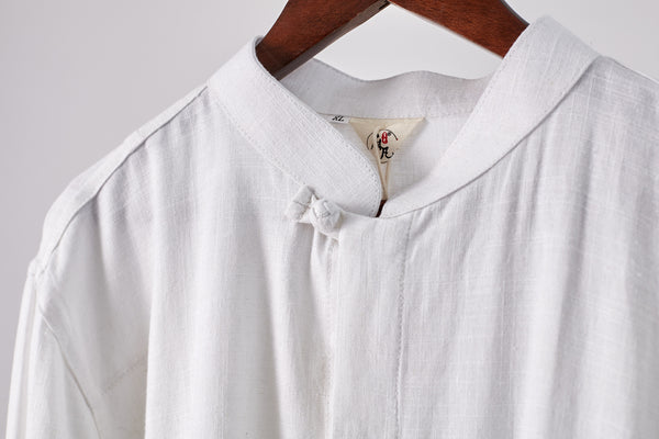 Men Tai Chi Zen Tunics Style Linen and Cotton Tunic Long Shirt