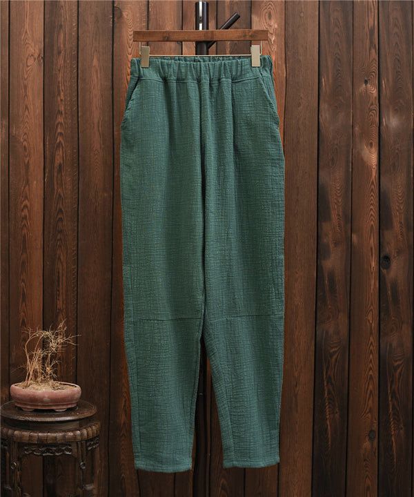 Women Casual Linen and Cotton Tapered Pants