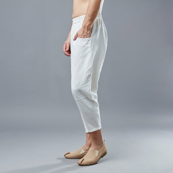 Men New Style Causal Linen and Cotton Capri Pants