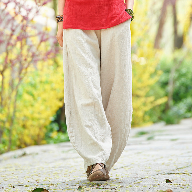 Women Retro Style Women Linen Lantern Pants