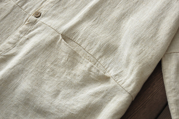 Simple Retro Style Long Sleeve Cardigan Shirt
