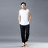 Men Simple Sleeveless Linen and Cotton Tank