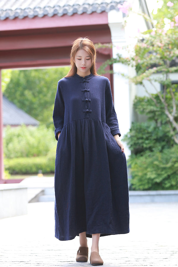 White Dress/ Maternity dress/ Linen Dress/ Summer Dress/ Tea Length Dress/ Casual dress/ High Waist Dress