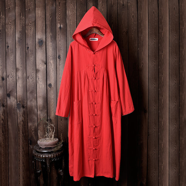 Women Witch Robes Style Linen and Cotton Coat Hoodie