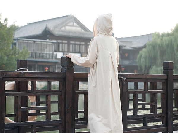 Women Witch Robes Style Linen and Cotton Coat Hoodie