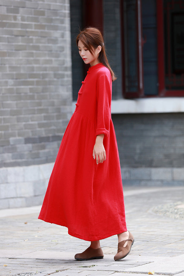 White Dress/ Maternity dress/ Linen Dress/ Summer Dress/ Tea Length Dress/ Casual dress/ High Waist Dress