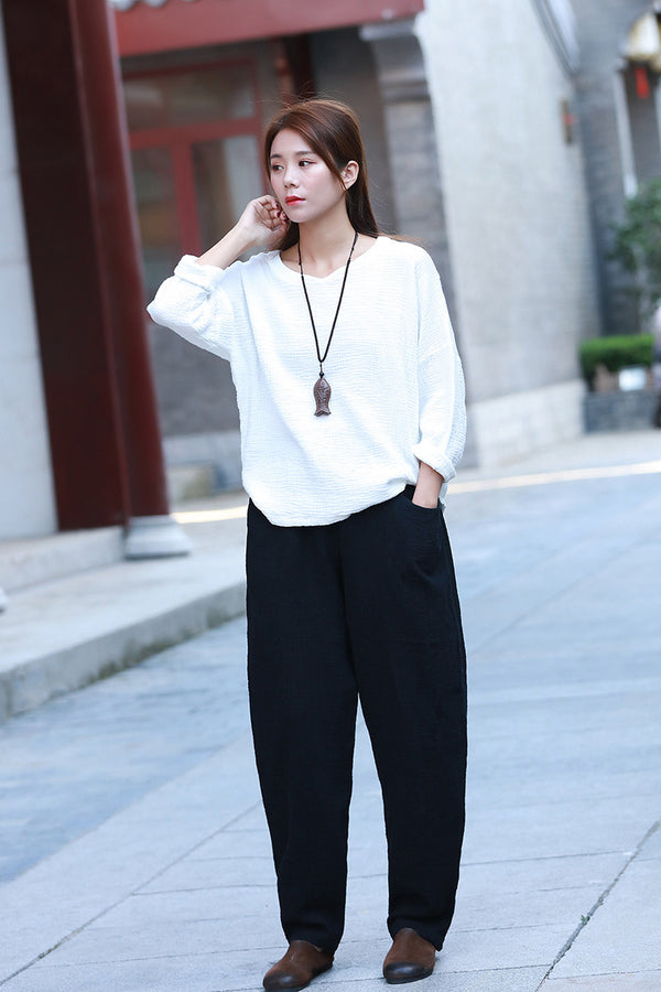 Women Causal Light Linen and Cotton Pants