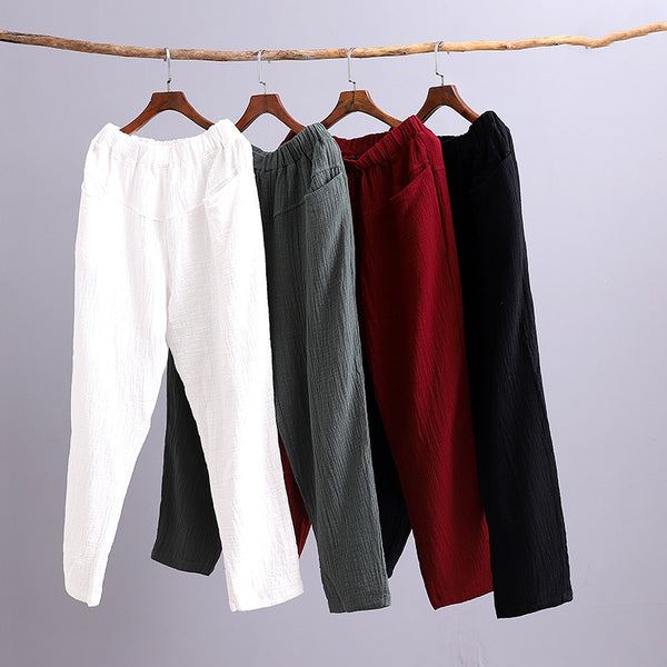 Women Causal Light Linen and Cotton Pants