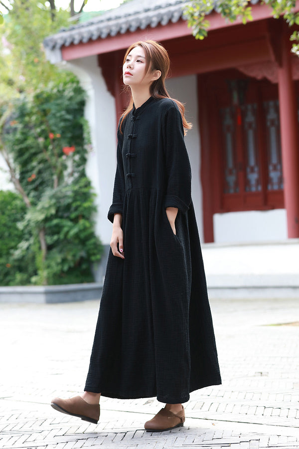 White Dress/ Maternity dress/ Linen Dress/ Summer Dress/ Tea Length Dress/ Casual dress/ High Waist Dress