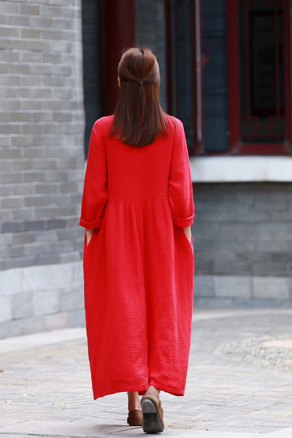 White Dress/ Maternity dress/ Linen Dress/ Summer Dress/ Tea Length Dress/ Casual dress/ High Waist Dress