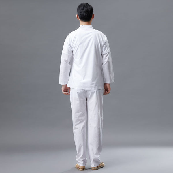 Men Long Sleeve Stand Collar Hanfu Set (Top + Pants)
