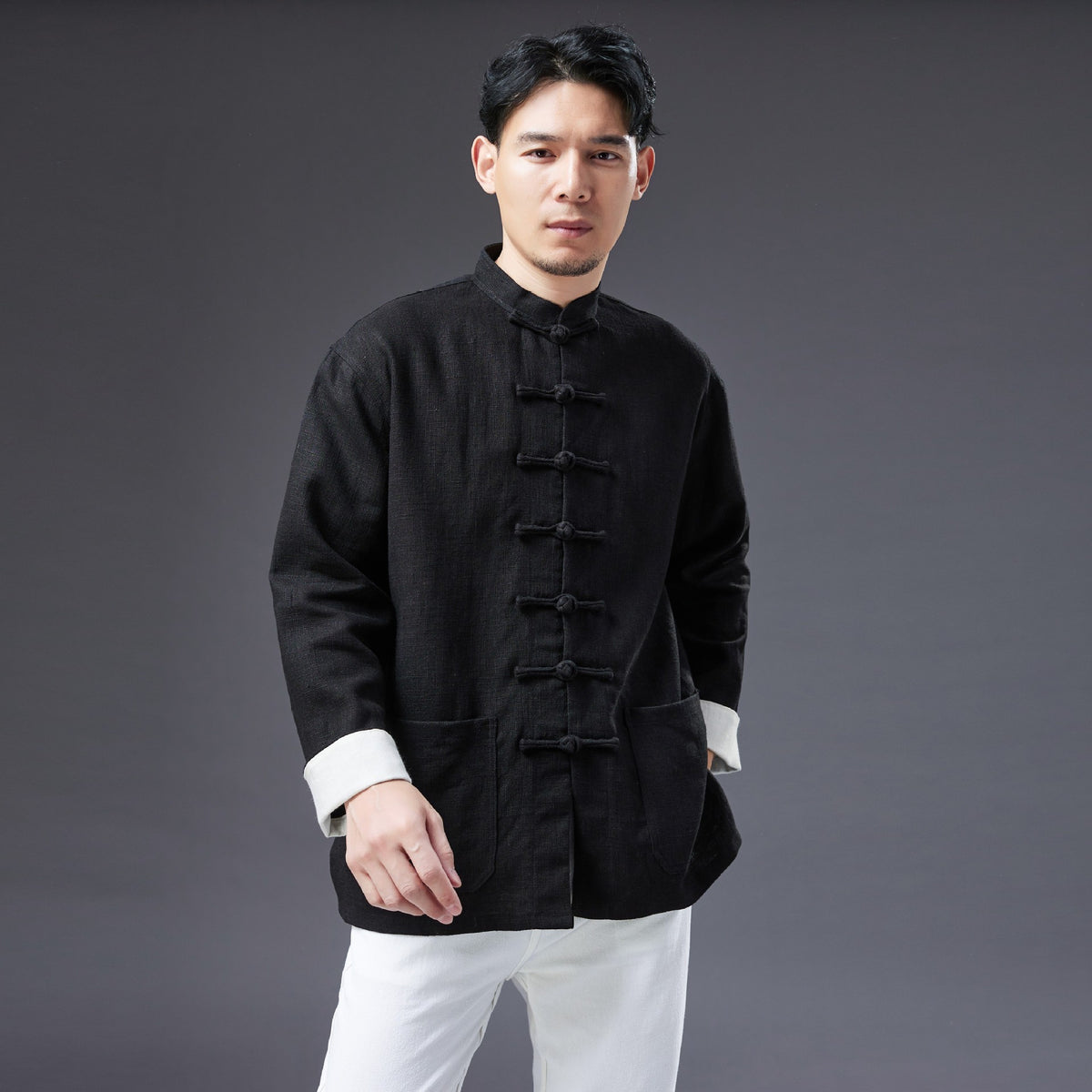 Summer NEW! Men Chinese Style Linen and Cotton Long Sleeve Thin KungFu Jacket