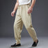 2022 Summer NEW! Men Causal Style Linen and Cotton Drawstring Small Leg Pants