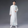 Men Classic Asian Style Linen Long Sleeve Round Collar Bamboo Printed Cheongsam