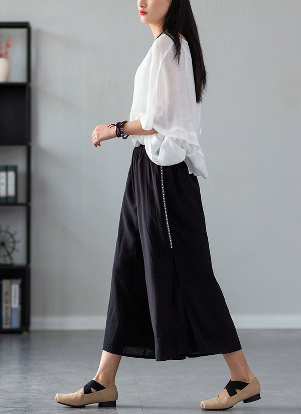 2022 Summer NEW! Women Zen Style Soft Wide Leg Cropped Pants
