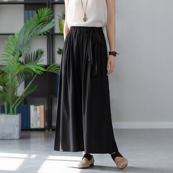 2022 Summer NEW! Women Retro Style Soft Wide Leg Cropped Pants