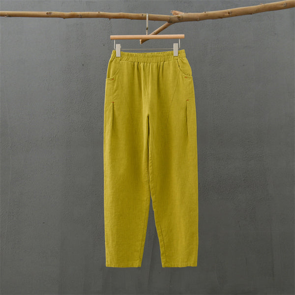 2021 Autumn NEW! Women Modern Causal Lantern Style Linen and Cotton Pants