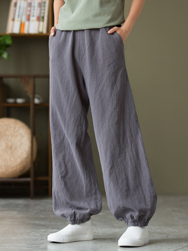 2021 Autumn NEW! Women Sport Style Lantern Leisure Linen and cotton Pants