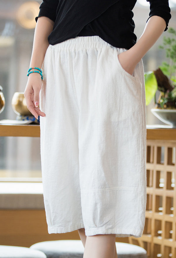 2022 Summer NEW! Women Modern Style Linen and Cotton Shorts