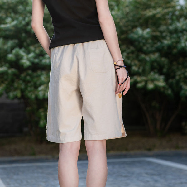 2022 Summer NEW! Women Retro Style Wrinkle Linen and Cotton Shorts