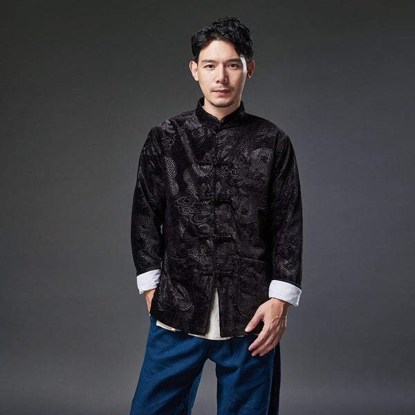 2021 Autumn NEW! Men Retro Chinese Style Linen and Cotton Long Sleeve Thin Jacket
