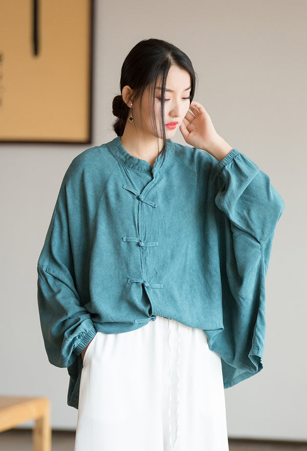 2022 Summer NEW! Women Chinese Style Linen and Cotton Chinese Style Thin Shirt